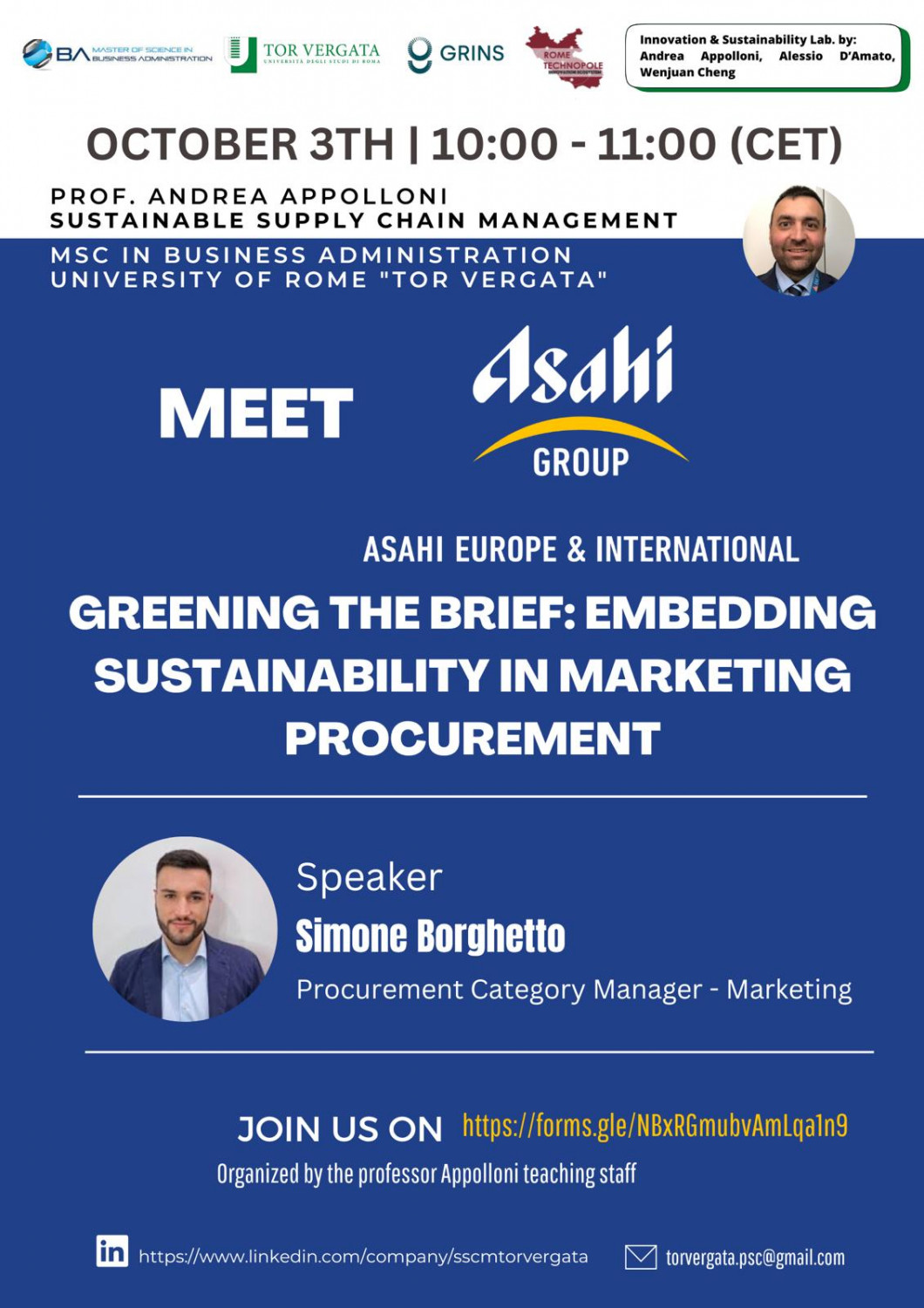 Rome Technopole: Seminars with Companies and International Organizations